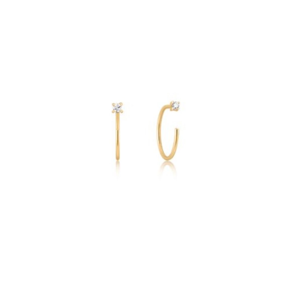 NWT Mila Diamond Hoop Threader // 14k Italian Solid Gold